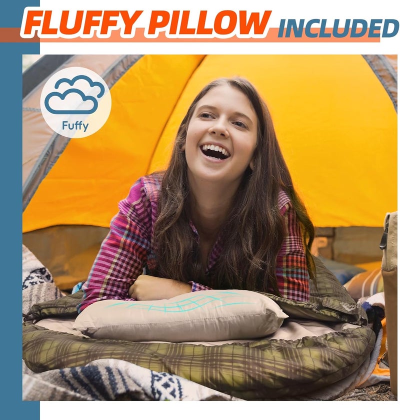 Mereza 0 Degree Winter Sleeping Bag for Adults Kids with Pillow, Cold Weather Sleeping Bag for 4 Season Camping Hiking Backpacking Sleeping Bags for Big and Tall - Image 5